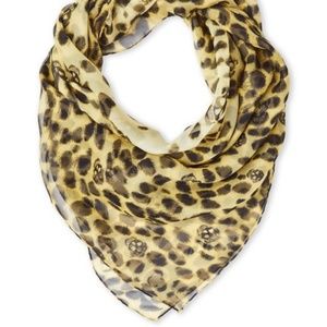 Alexander McQueen Leopard Print Skull Scarf/Wrap